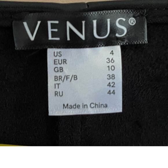 Venus Size 4‎ Black Faux Leather Romper-Grunge Exposed Zipper V-Neck Self Tie - Picture 5 of 9